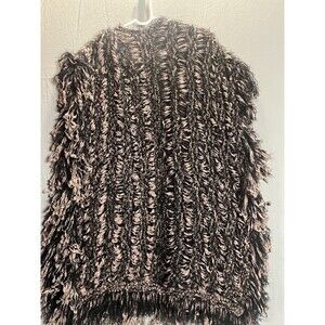 Vintage Women’s Faux Fur Open Front Vest Soft Boho Festival Fluffy Size S/M
